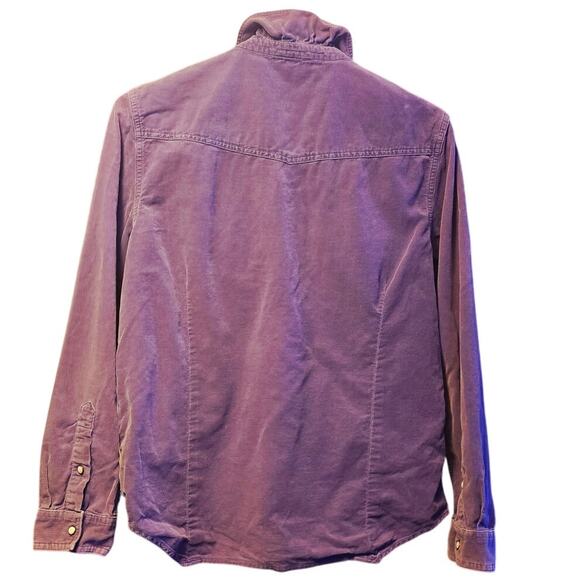 Sundance purple corduroy pearl snap button down shirt size small - Picture 2 of 5